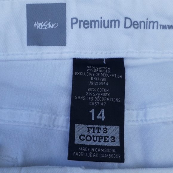 Mossimo White Stretch Jeans Size 14 Fit 3 - Picture 5 of 6